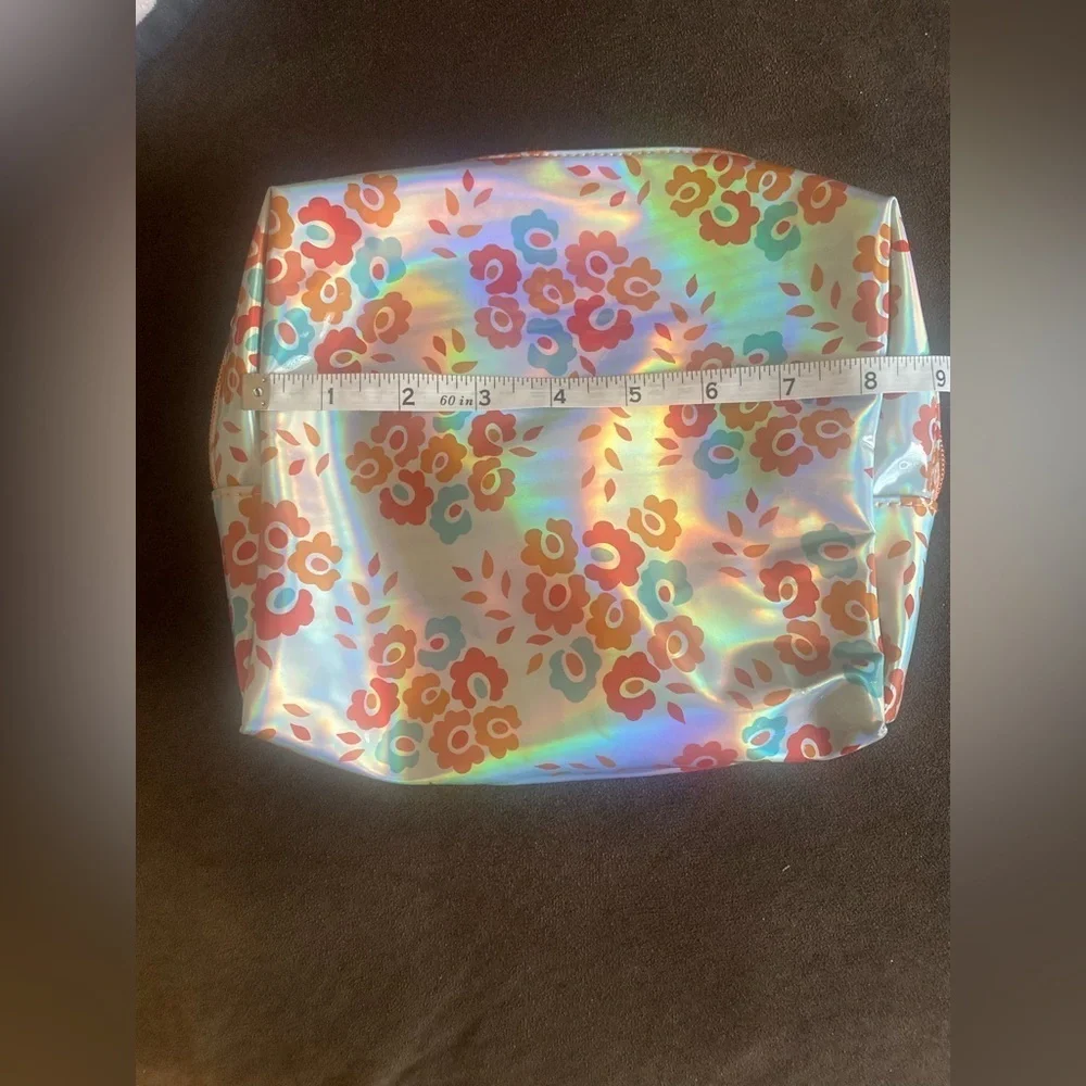 Fresh face flower print cosmetic bag